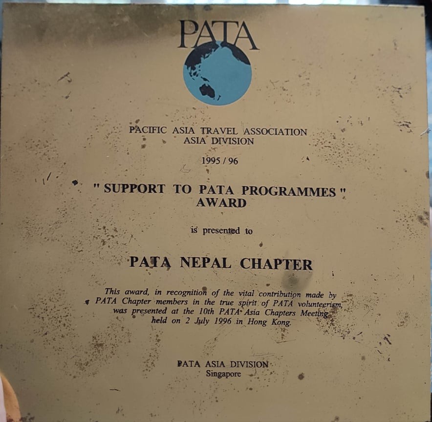 Support to PATA Programmes Award 1995/1996